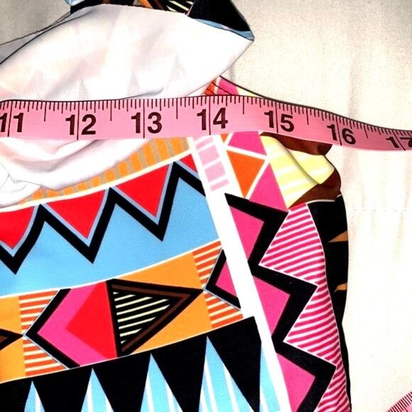 Plus Size Tribal Print Ruffle Bikini Top & Bottom Set Size 26 - Picture 9 of 14